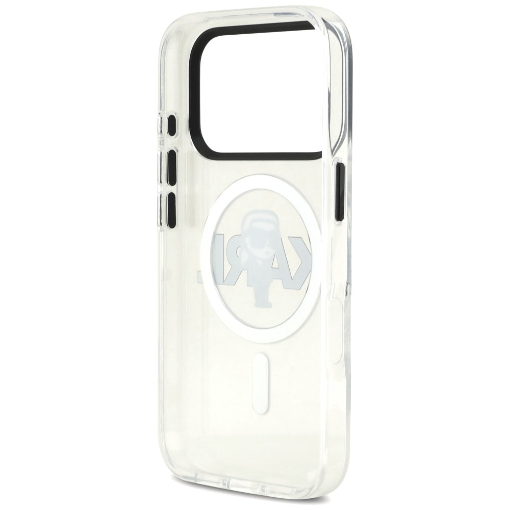 MagSafe Hülle für Apple iPhone 17 Pro, Karl Lagerfeld, IML Sketch Logo Karl, Transparent