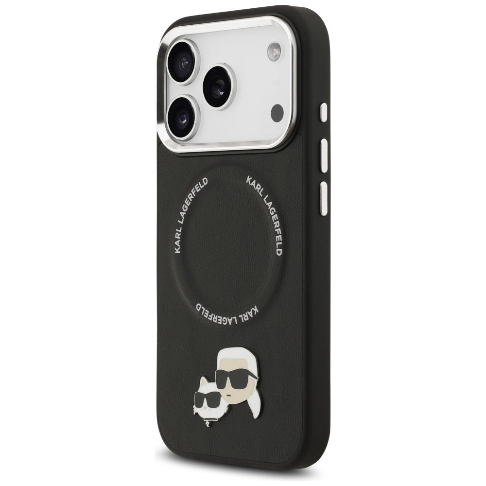 MagSafe Hülle für Apple iPhone 17 Pro, Karl Lagerfeld, Karl & Choupette Pins, Schwarz