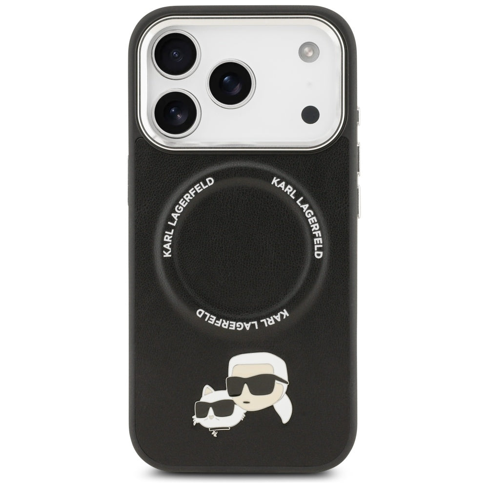 MagSafe Hülle für Apple iPhone 17 Pro, Karl Lagerfeld, Karl & Choupette Pins, Schwarz