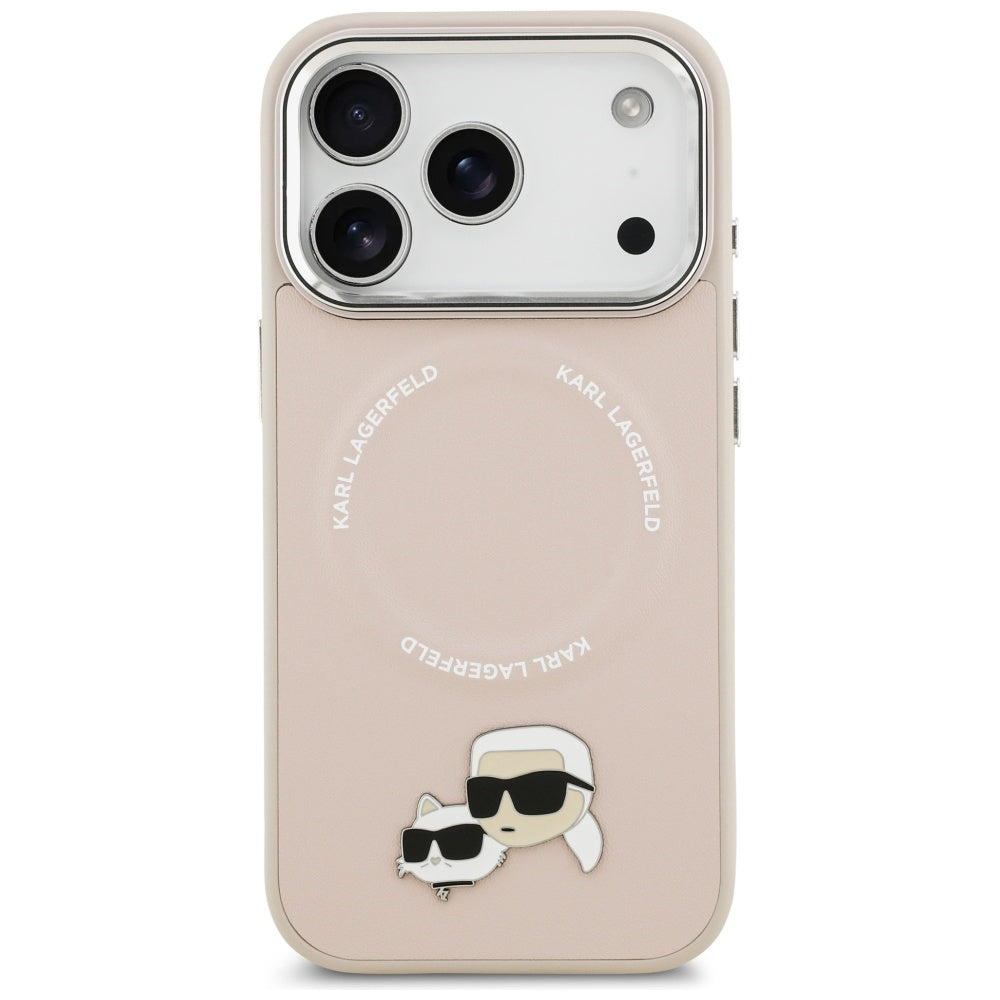 MagSafe Hülle für Apple iPhone 17 Pro, Karl Lagerfeld, Karl & Choupette Pins, Rosa