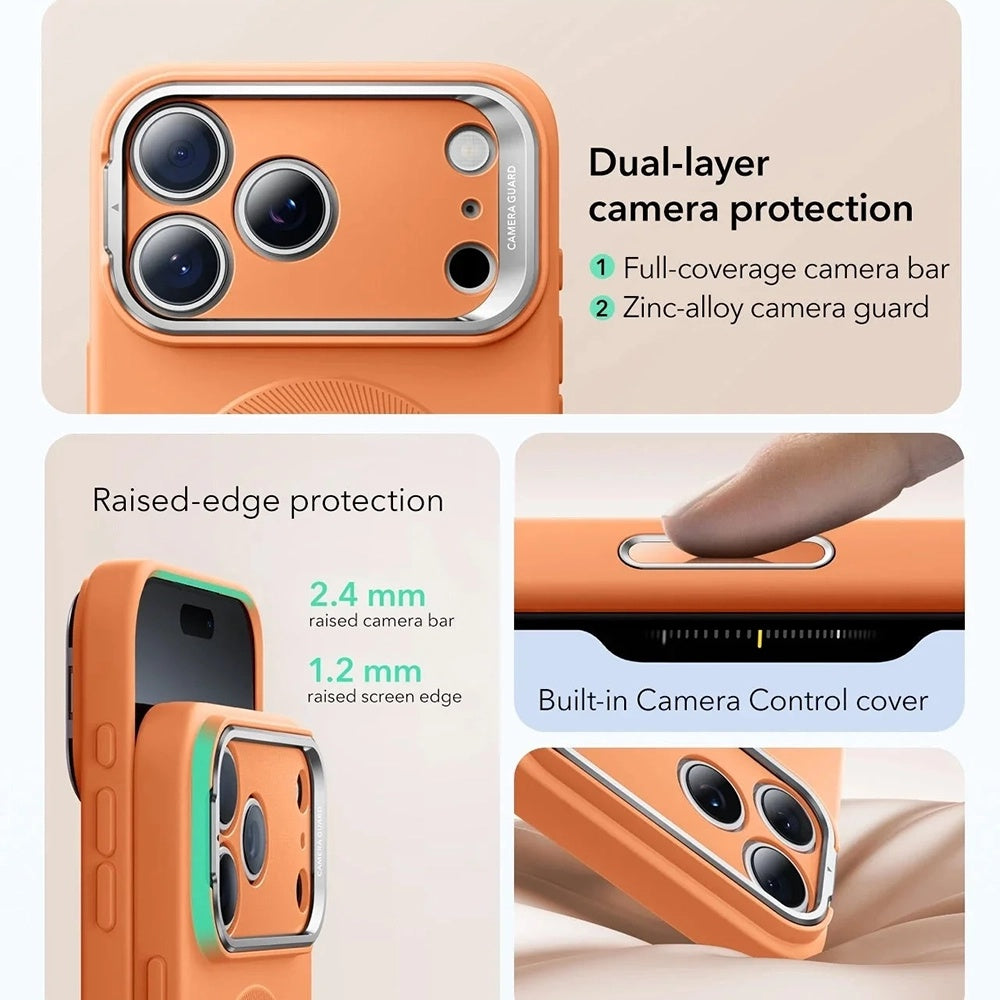 MagSafe Hülle für Apple iPhone 17 Pro Max, ESR, Cloud Soft Kickstand, Orange