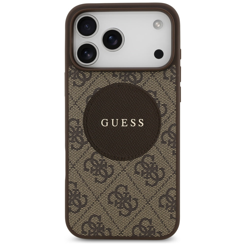 MagSafe Case for Apple iPhone 17 Pro Max, Guess, 4G Circle Classic Logo, Brown