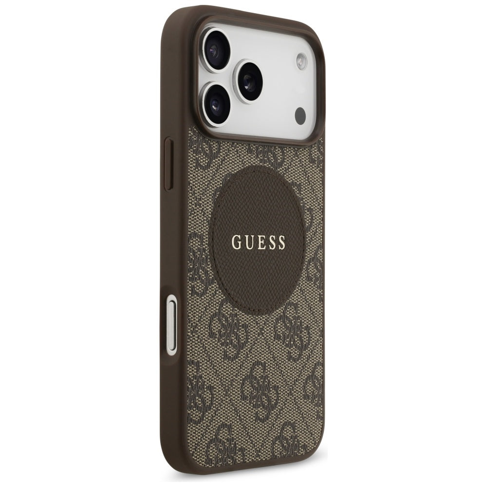 MagSafe Case for Apple iPhone 17 Pro Max, Guess, 4G Circle Classic Logo, Brown