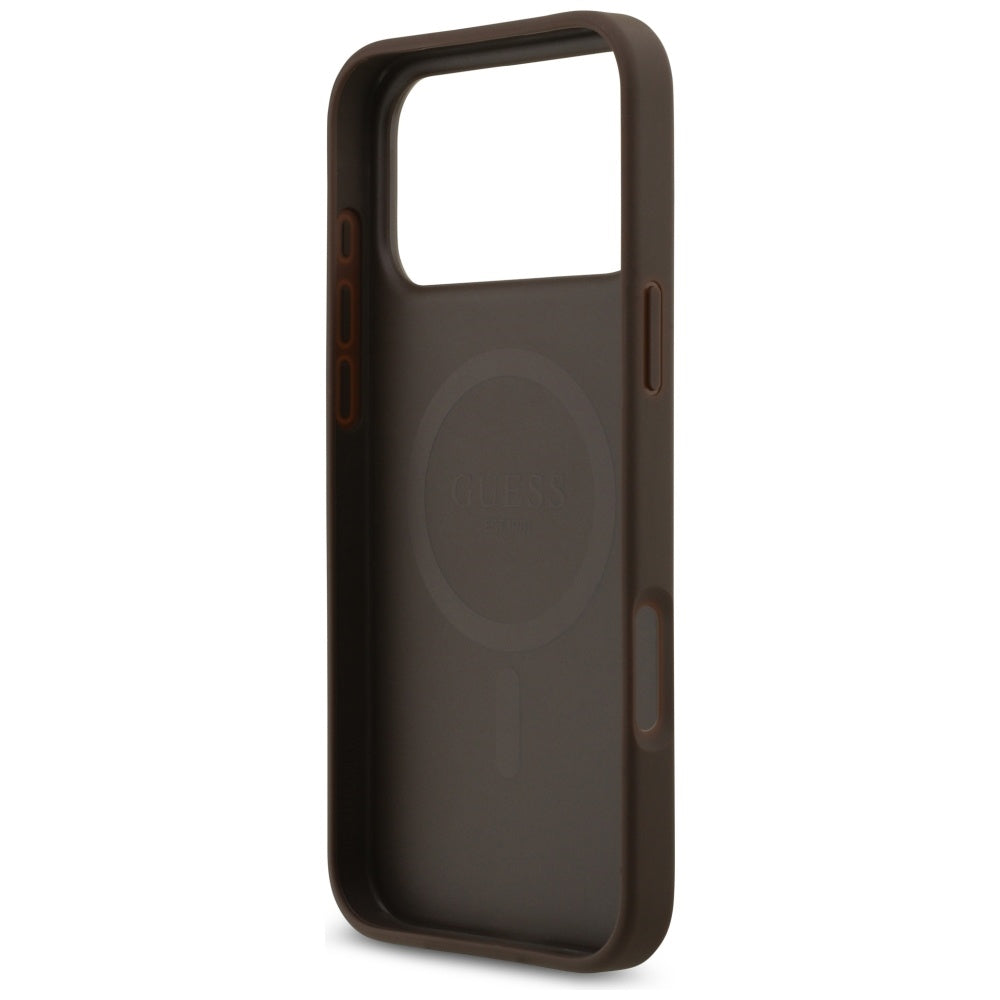 MagSafe Case for Apple iPhone 17 Pro Max, Guess, 4G Circle Classic Logo, Brown