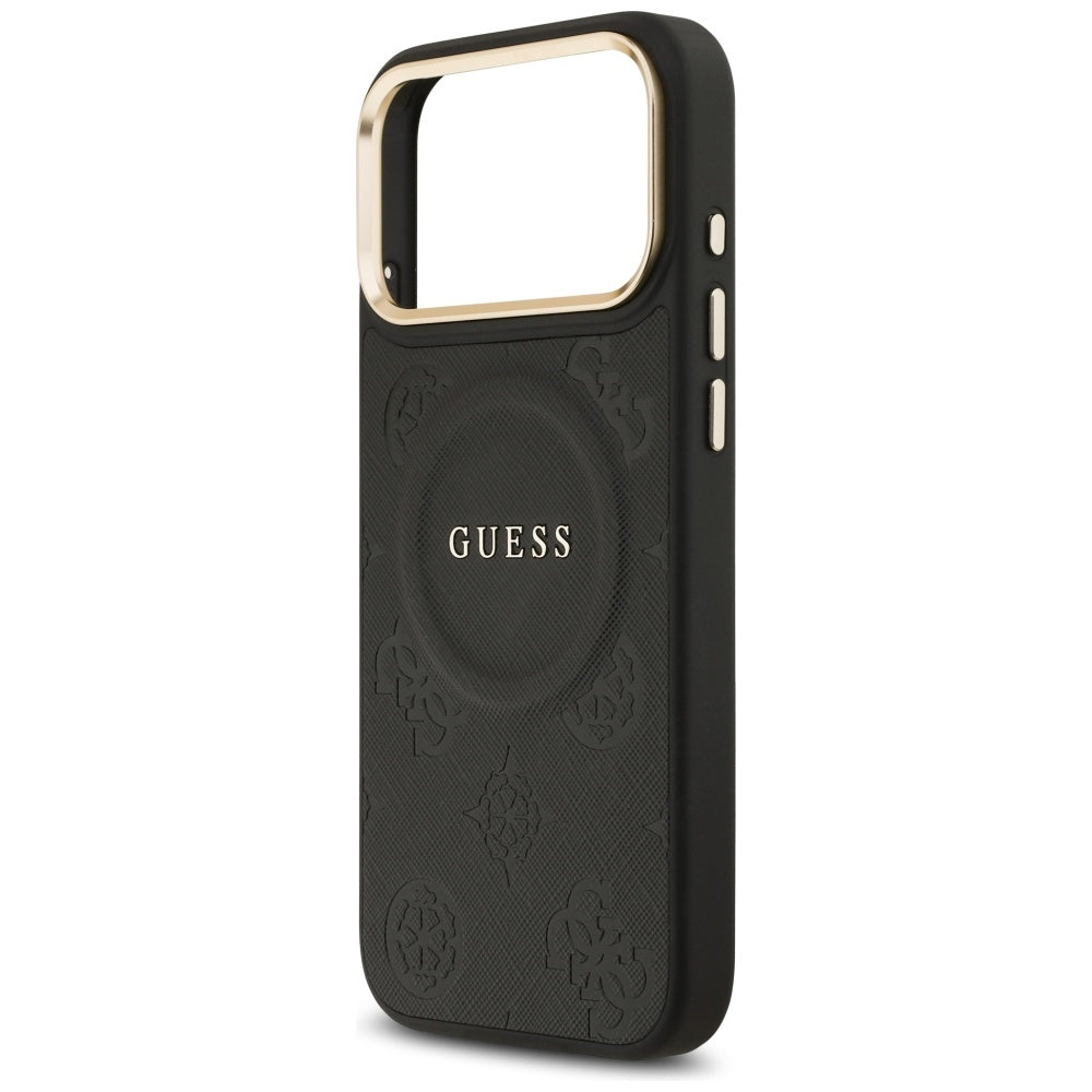 MagSafe Hülle für Apple iPhone 17 Pro Max, Guess, Peony Hot Stamp, Schwarz