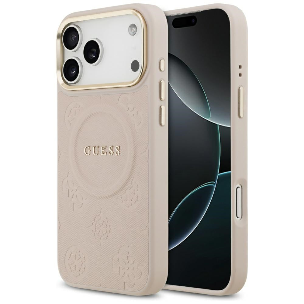 MagSafe Hülle für Apple iPhone 17 Pro Max, Guess, Peony Hot Stamp, Rosa