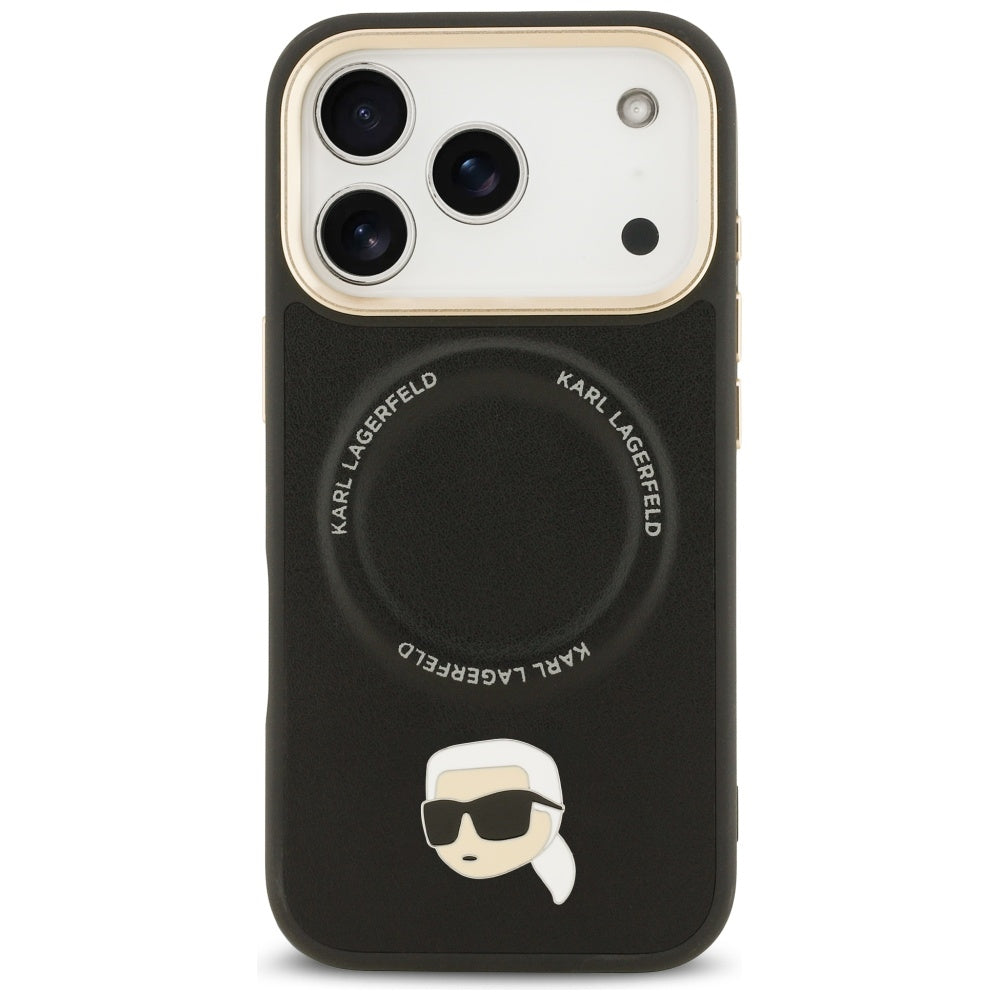 MagSafe Hülle für Apple iPhone 17 Pro Max, Karl Lagerfeld, Big Strap Karl Metal Logo, Schwarz