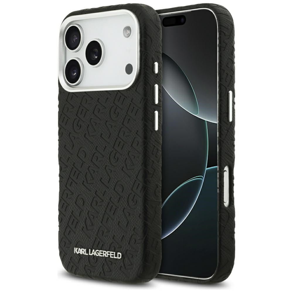 MagSafe Hülle für Apple iPhone 17 Pro Max, Karl Lagerfeld, FW Stamped Karl, Schwarz