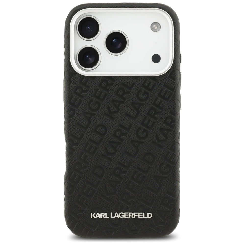 MagSafe Hülle für Apple iPhone 17 Pro Max, Karl Lagerfeld, FW Stamped Karl, Schwarz