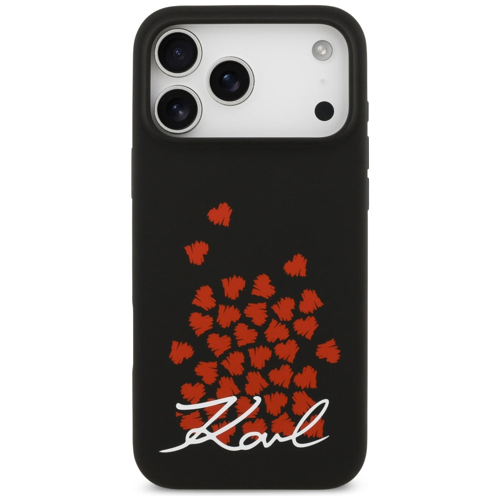 MagSafe Hülle für Apple iPhone 17 Pro Max, Karl Lagerfeld, Heart Sign Logo, Schwarz