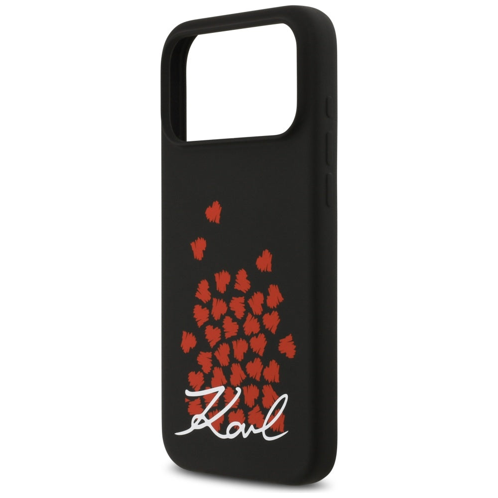 MagSafe Hülle für Apple iPhone 17 Pro Max, Karl Lagerfeld, Heart Sign Logo, Schwarz