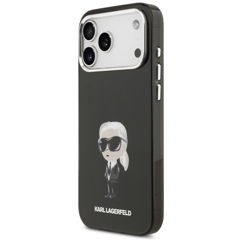 MagSafe Hülle für Apple iPhone 17 Pro Max, Karl Lagerfeld, IML Aquarelle Karl Ikonik, Schwarz