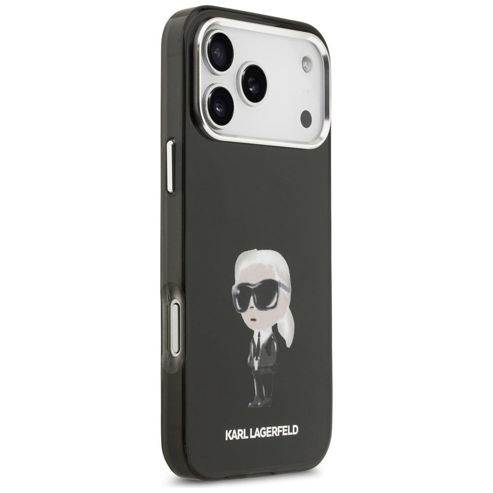 MagSafe Hülle für Apple iPhone 17 Pro Max, Karl Lagerfeld, IML Aquarelle Karl Ikonik, Schwarz