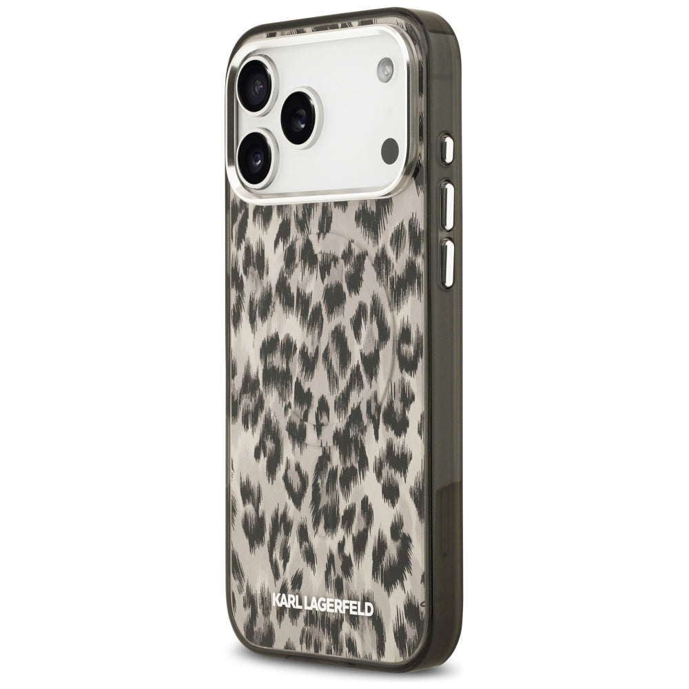 MagSafe Hülle für Apple iPhone 17 Pro Max, Karl Lagerfeld, IML Leopard Muster, Braun