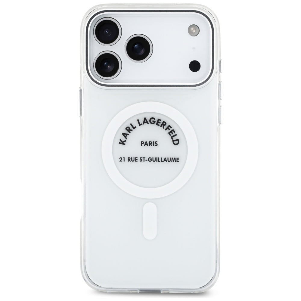 MagSafe Hülle für Apple iPhone 17 Pro Max, Karl Lagerfeld, IML Logo RSG, Transparent