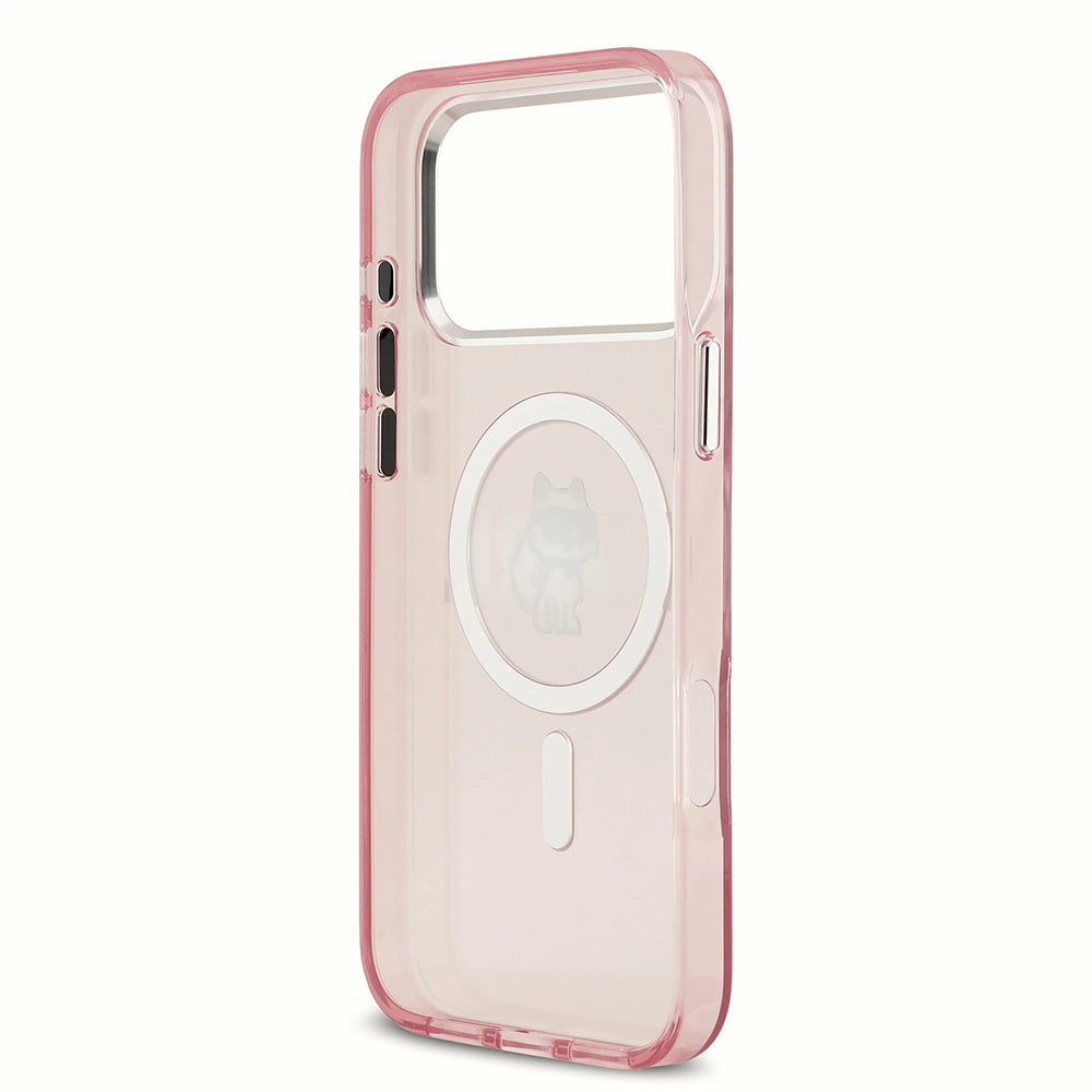 MagSafe Case for Apple iPhone 17 Pro Max, Karl Lagerfeld, IML Sketch Logo Choupette, Pink