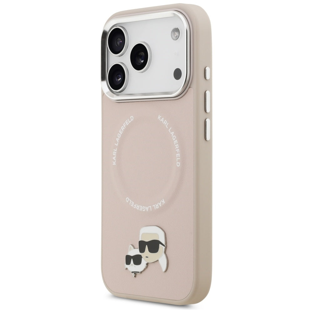MagSafe Hülle für Apple iPhone 17 Pro Max, Karl Lagerfeld, Karl & Choupette Pins, Rosa