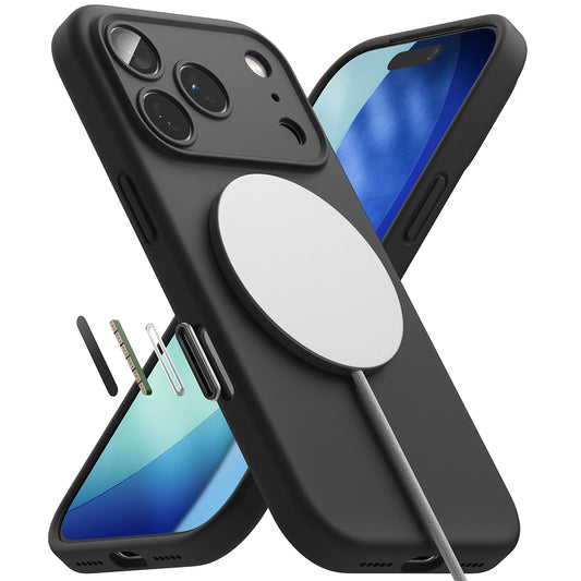 MagSafe Hülle für Apple iPhone 17 Pro Max, Ringke, Silikon, Schwarz