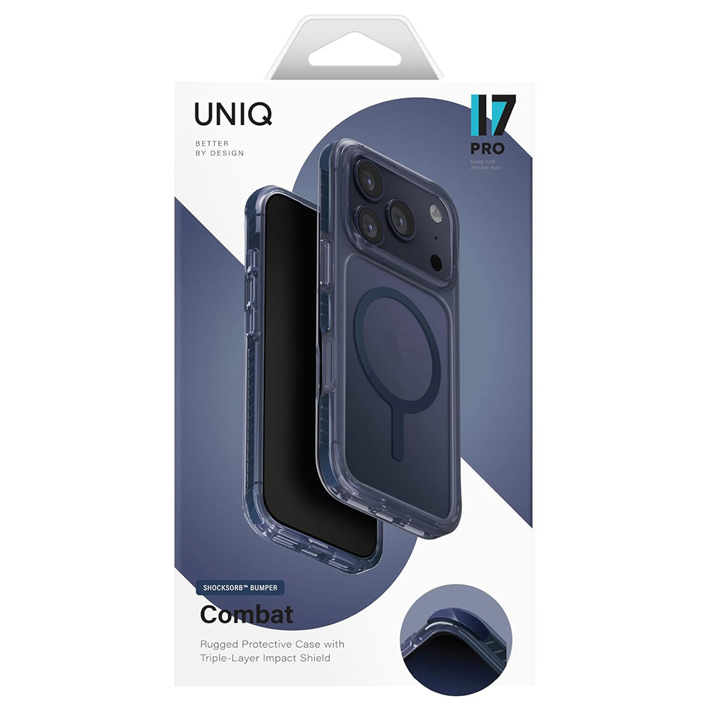 MagSafe Hülle für Apple iPhone 17 Pro Max, UNIQ, Combat MagClick, Blau
