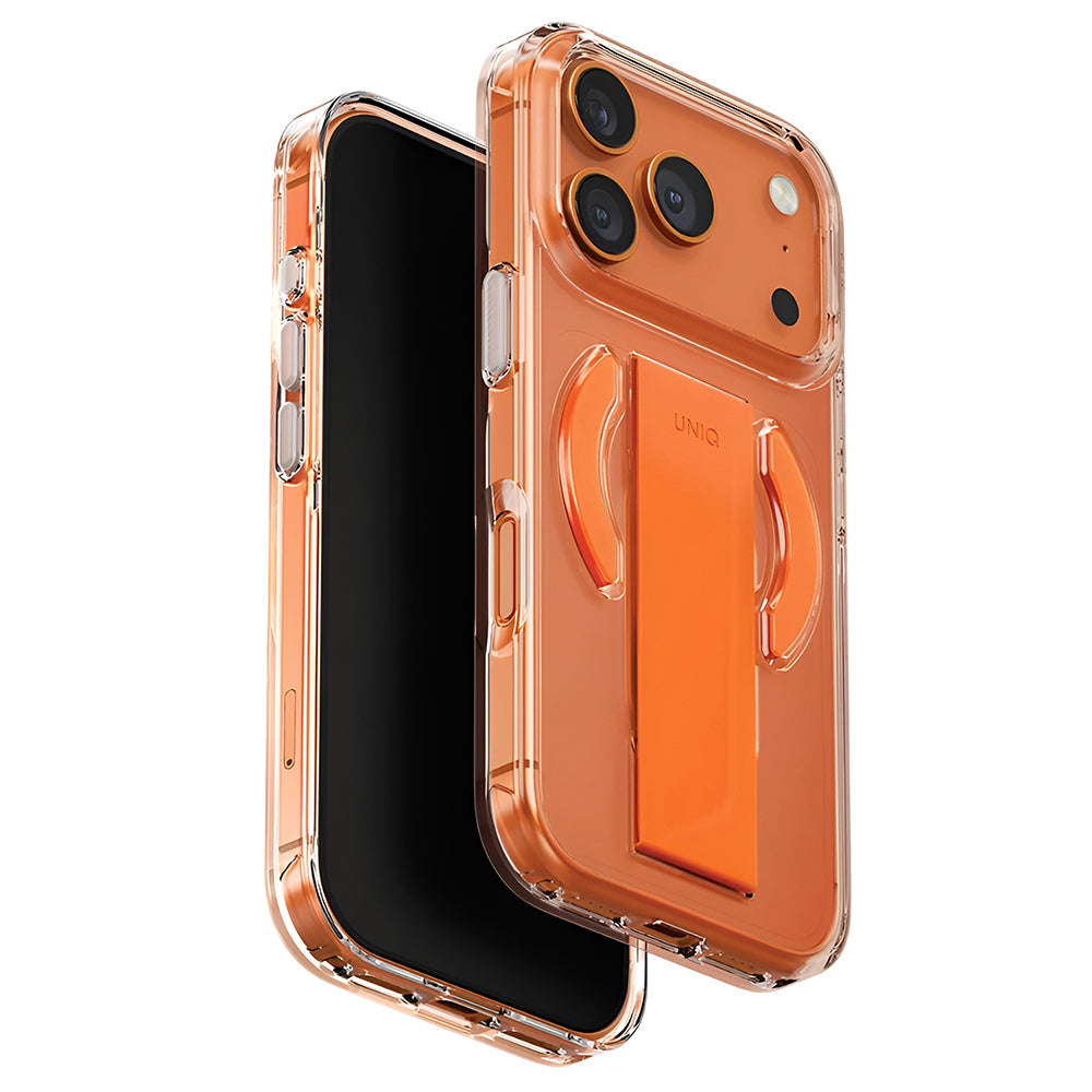 MagSafe Case for Apple iPhone 17 Pro Max, UNIQ, Heldro Air MagClick, Transparent Orange