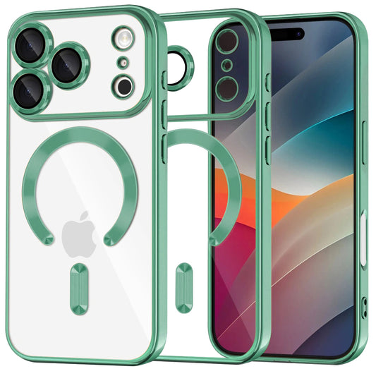 MagSafe Hülle für Apple iPhone 17 Pro, Techsuit, Luxury Crystal, Hellgrün