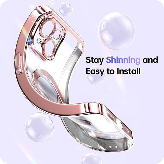 MagSafe Hülle für Apple iPhone 17 Pro, Techsuit, Luxury Glitter, Roségold