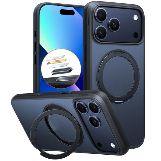 MagSafe Hülle für Apple iPhone 17 Pro, Torras, Ostand Pro, Schwarz