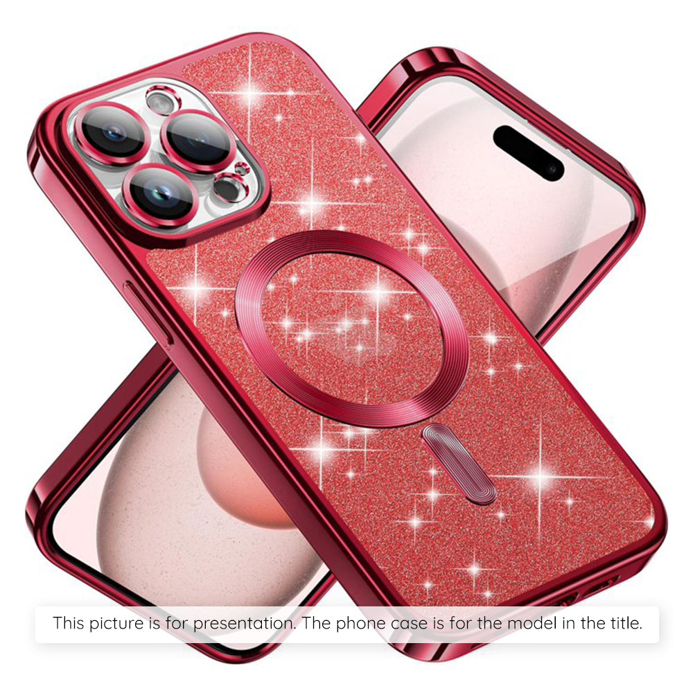 MagSafe Case for Apple iPhone 17, Techsuit, Luxury Glitter, Pink