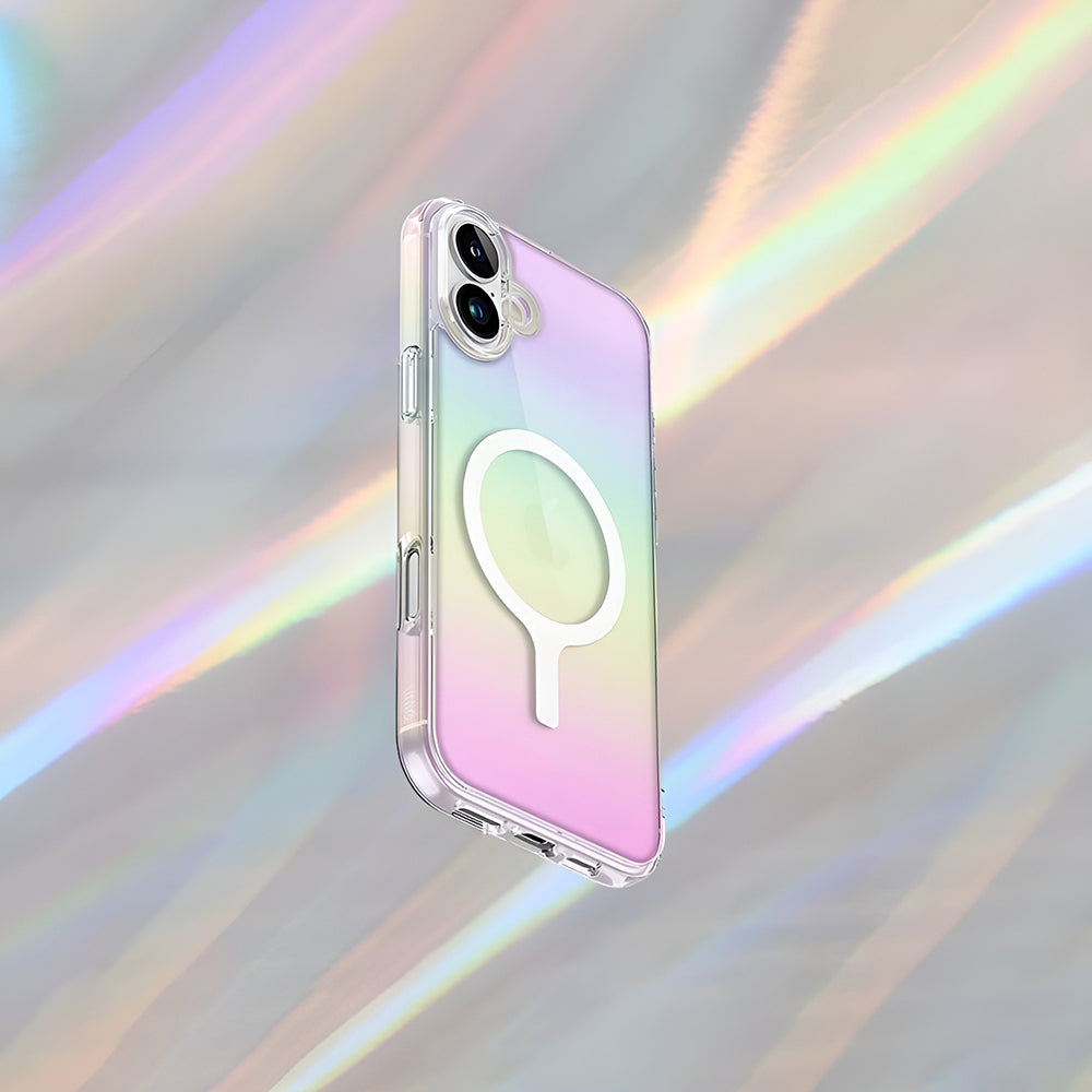 MagSafe Hülle für Apple iPhone 17, UNIQ, Iridescia MagClick, Mehrfarbig