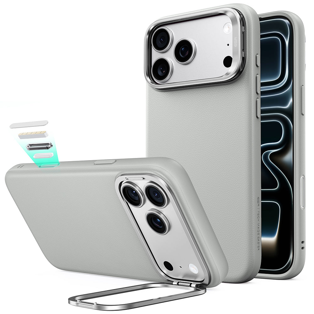 MagSafe-Hülle für Apple iPhone 18 Pro / 17 Pro, ESR, Atelier mit Ständer, Grau