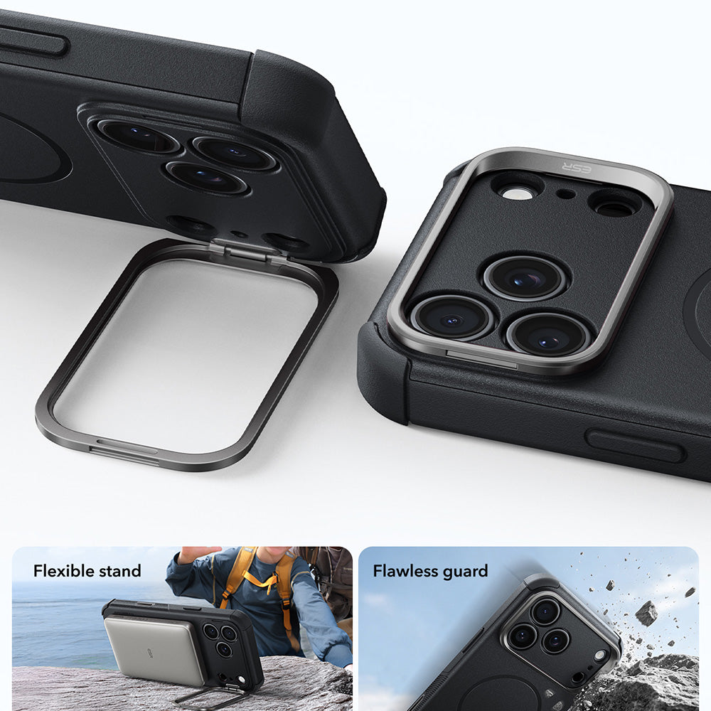 MagSafe-Hülle für Apple iPhone 18 Pro / 17 Pro, ESR, Cyber Armor Kickstand, Schwarz