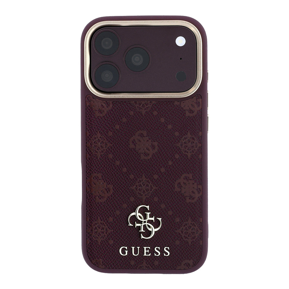 MagSafe Case for Apple iPhone 18 Pro / 17 Pro, Guess, Peony 4G Small Logo, Burgundy