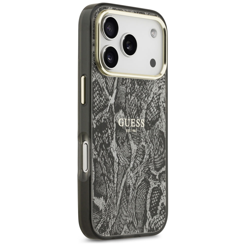 MagSafe-Hülle für Apple iPhone 18 Pro / 17 Pro, Guess, Python-Muster, Schwarz