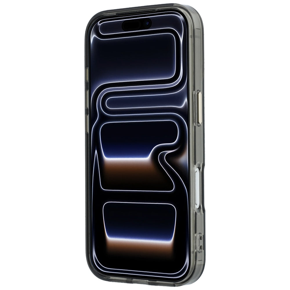 MagSafe-Hülle für Apple iPhone 18 Pro / 17 Pro, Guess, Ring Stand Script Metall-Logo, Schwarz