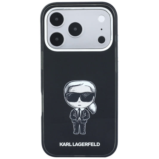 MagSafe-Hülle für Apple iPhone 18 Pro / 17 Pro, Karl Lagerfeld, HC IML Ikonik Sketch Print, Schwarz