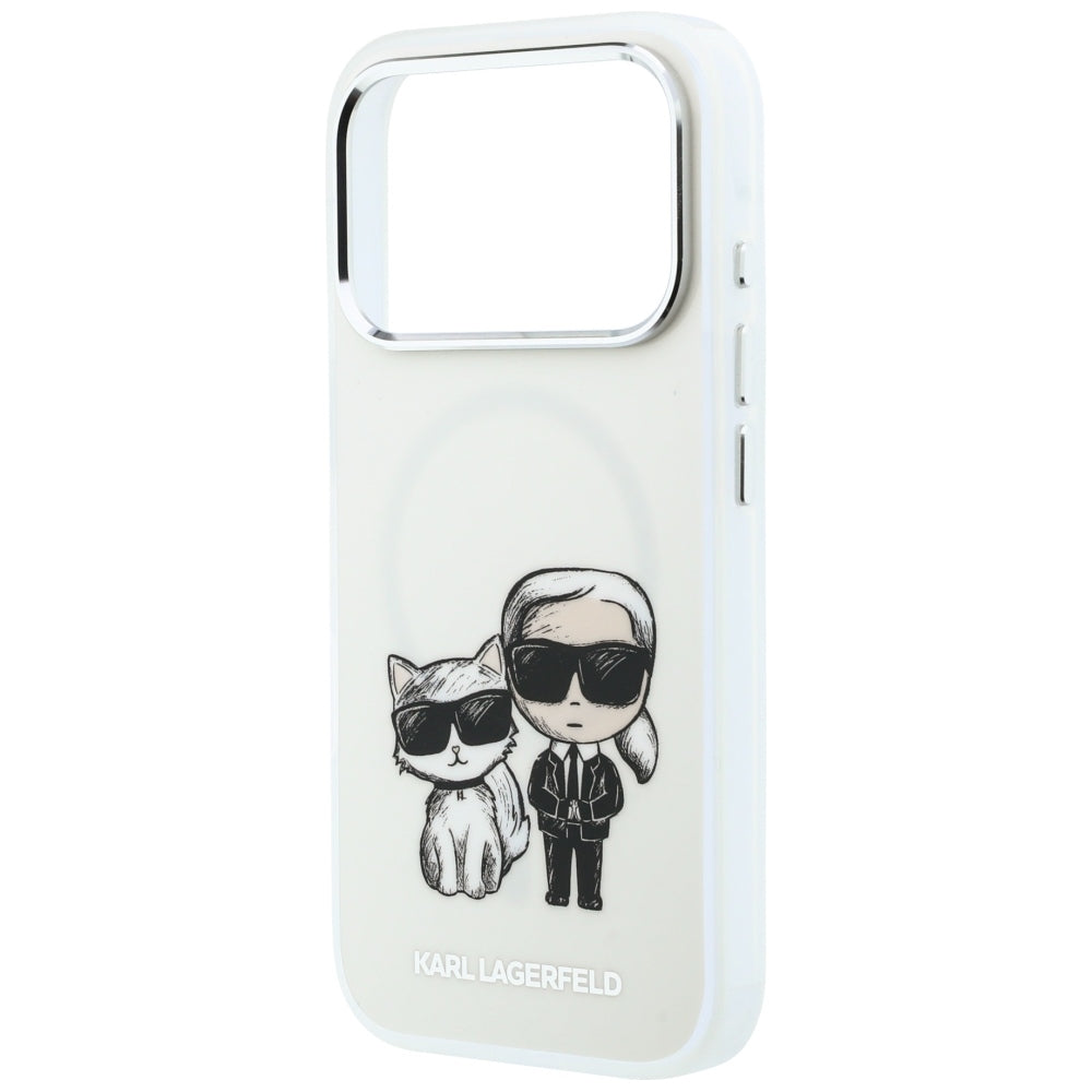 MagSafe-Hülle für Apple iPhone 18 Pro / 17 Pro, Karl Lagerfeld, IML KC Bodies Sketch Print, Beige