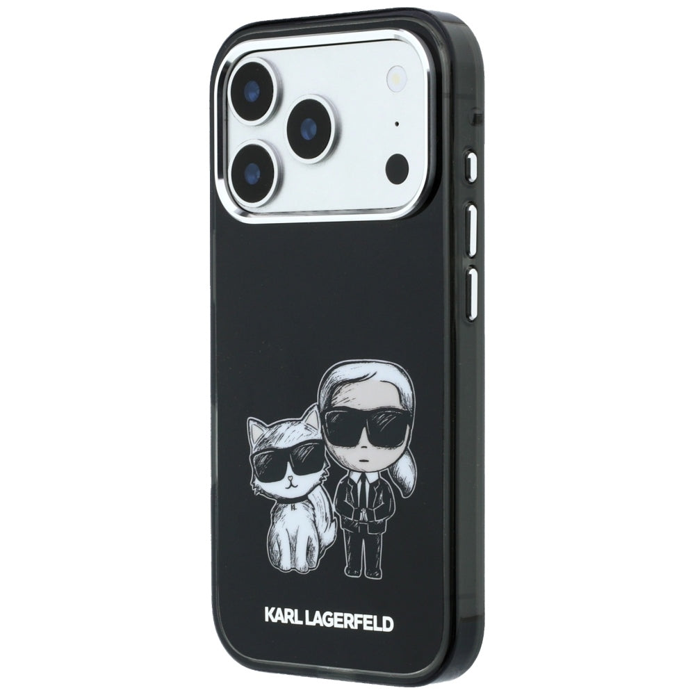 MagSafe-Hülle für Apple iPhone 18 Pro / 17 Pro, Karl Lagerfeld, IML KC Bodies Sketch Print, Schwarz