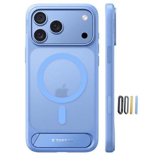 MagSafe-Hülle für Apple iPhone 18 Pro / 17 Pro, Torras, Ostand L1 Guardian, Blau