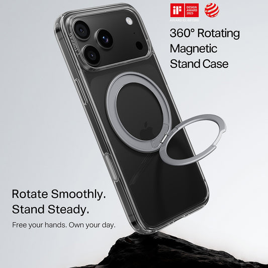 MagSafe-Hülle für Apple iPhone 18 Pro / 17 Pro, Torras, Ostand O1 Guardian, Transparent