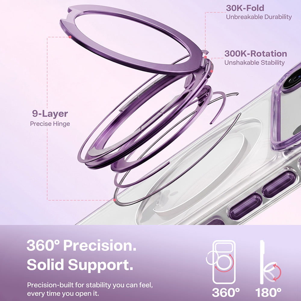 MagSafe-Hülle für Apple iPhone 18 Pro / 17 Pro, Torras, Ostand O3 Light, Lila