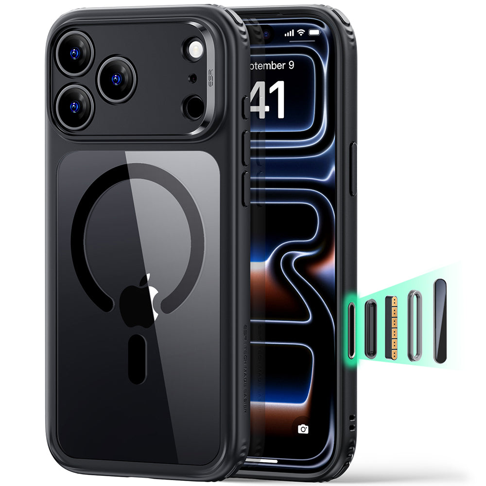 MagSafe Case for Apple iPhone 18 Pro, ESR, Classic Hybrid, Transparent Black
