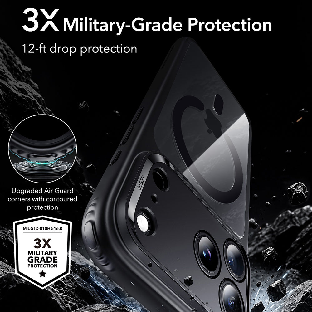 MagSafe Case for Apple iPhone 18 Pro Max / 17 Pro Max, ESR, Classic Hybrid, Transparent Black