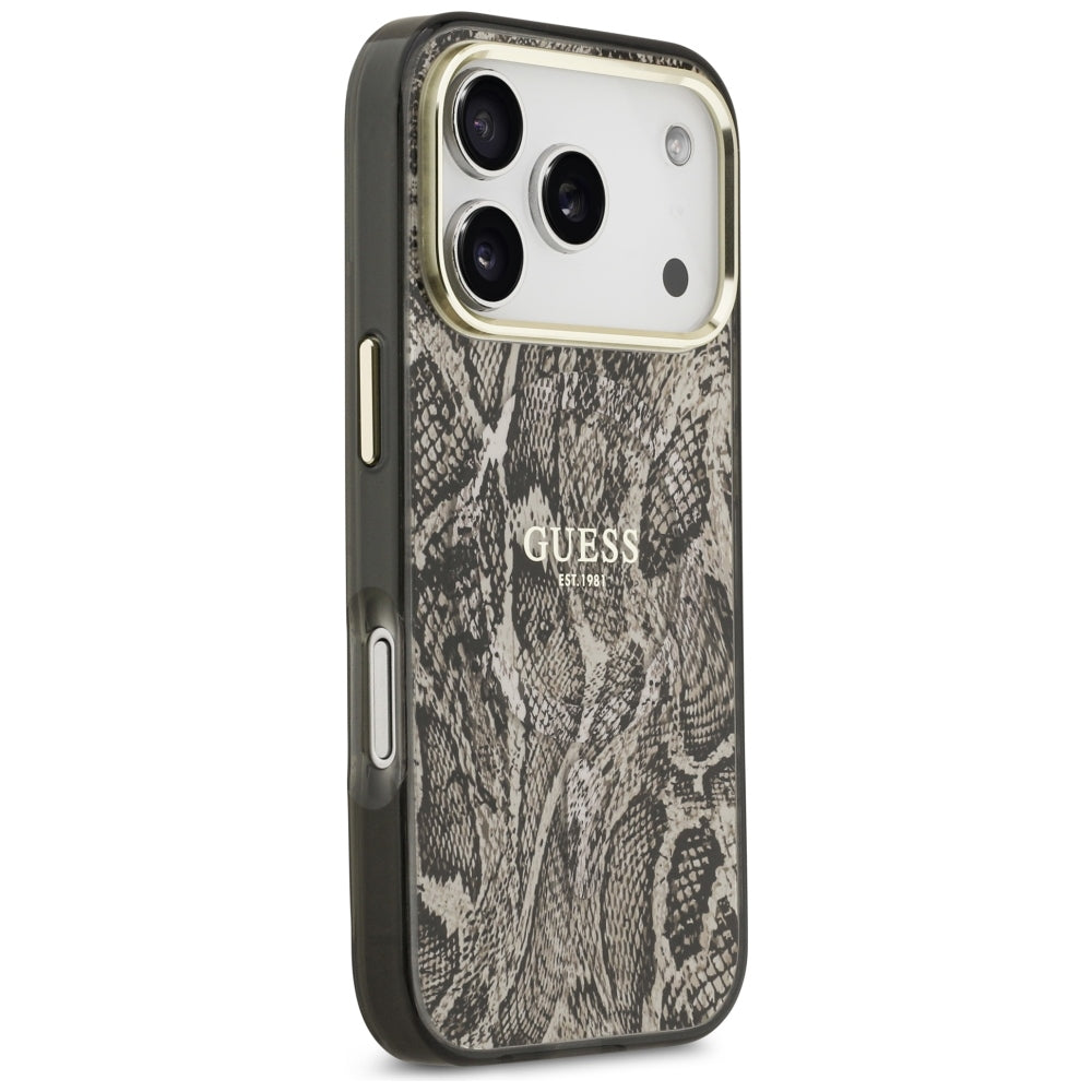 MagSafe-Hülle für Apple iPhone 18 Pro Max / 17 Pro Max, Guess, Python-Muster, Braun
