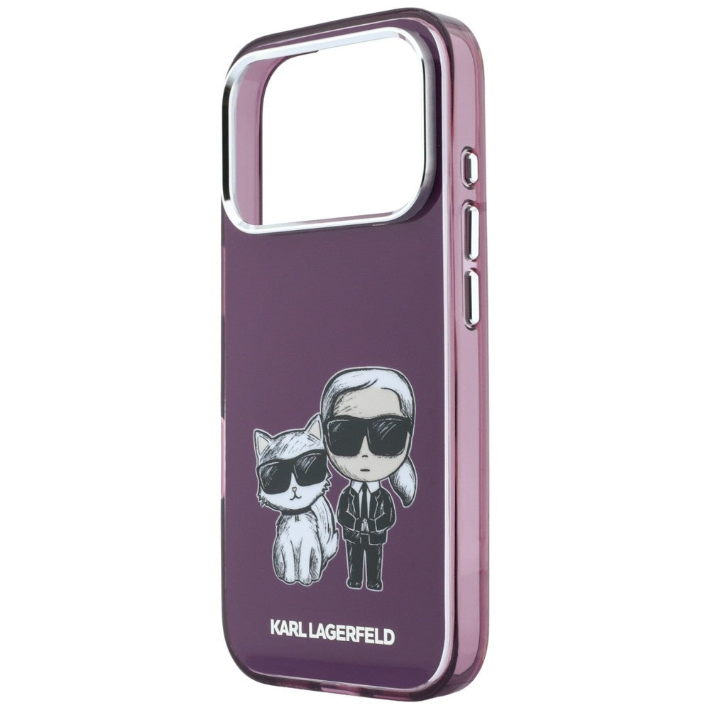 MagSafe-Hülle für Apple iPhone 18 Pro Max / 17 Pro Max, Karl Lagerfeld, IML KC Bodies Sketch Print, Weinrot