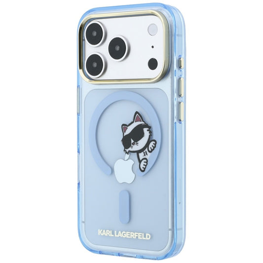 MagSafe-Hülle für Apple iPhone 18 Pro Max / 17 Pro Max, Karl Lagerfeld, IML Peekaboo Print and Metal Frame, Bleu