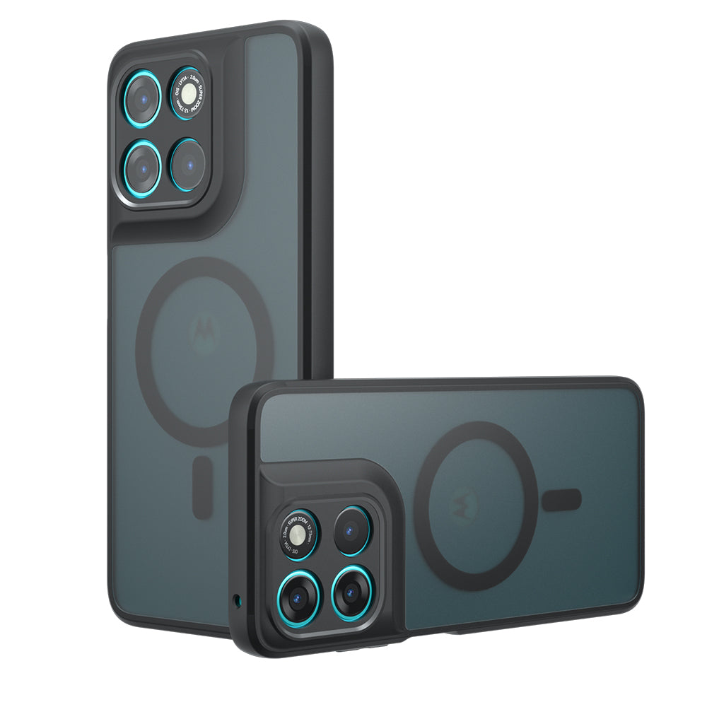 MagSafe Hülle für Motorola Moto G77 / G67, Techsuit, PureFrost, Satinschwarz