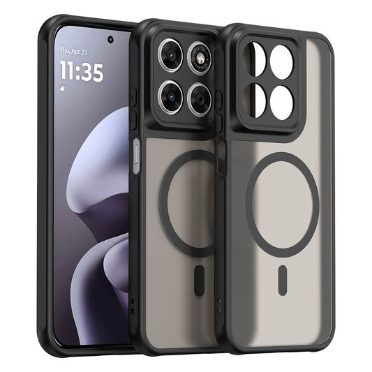 MagSafe-Hülle für Motorola Moto G87 / G77 / G67, Techsuit, HaloFrost II, Schwarz