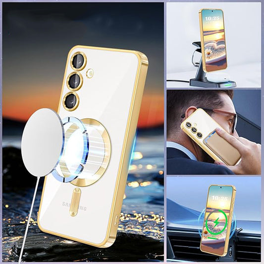 MagSafe-Hülle für Samsung Galaxy S24+ S926, Techsuit, Luxury Crystal, Rosa