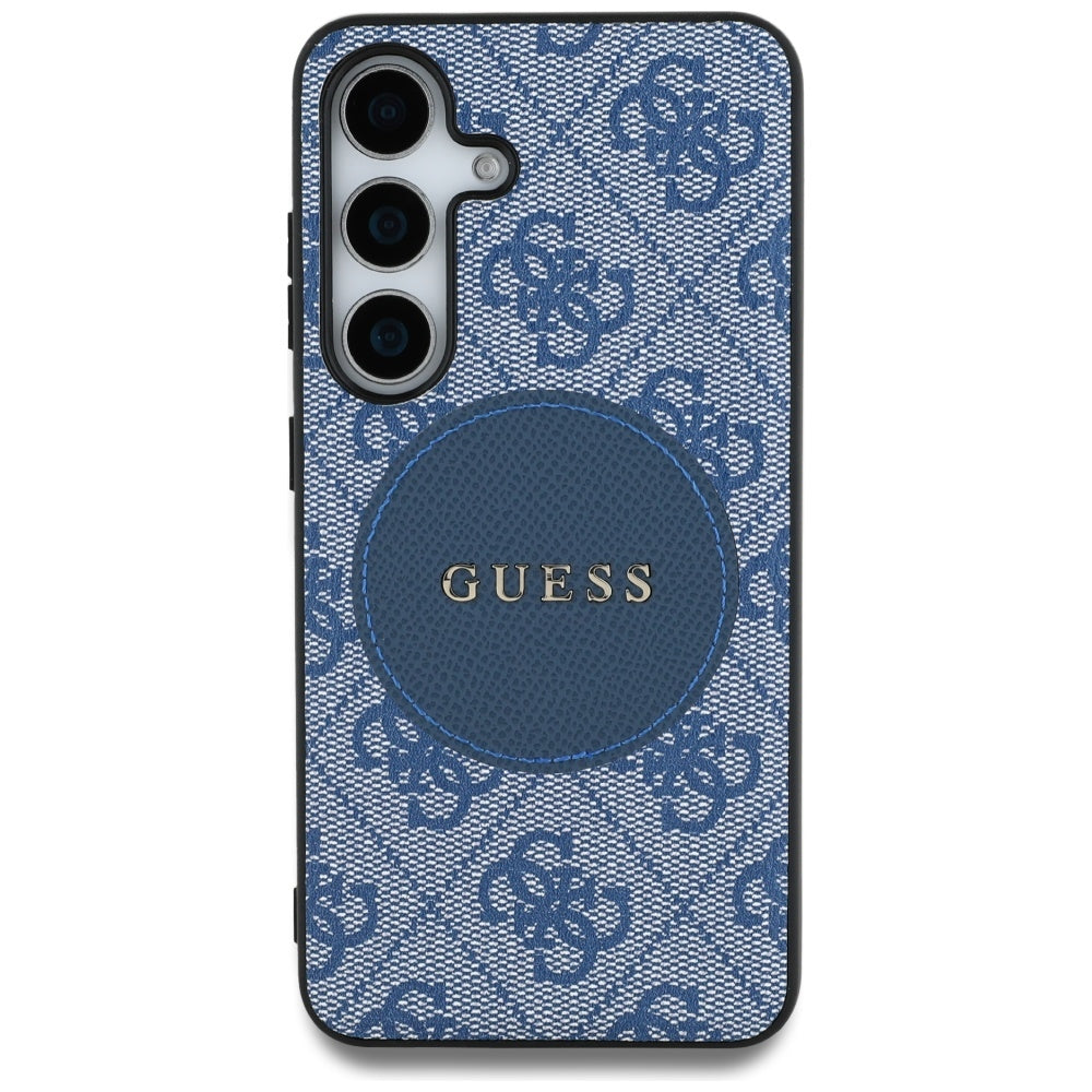 MagSafe Case for Samsung Galaxy S25+ S936, Guess, 4G Circle Classic Logo, Blue