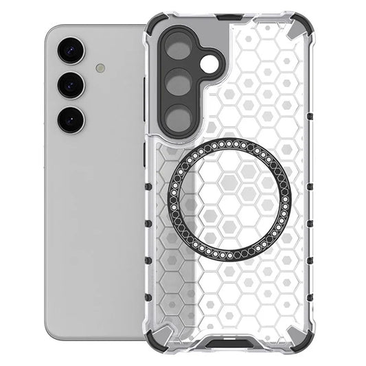 MagSafe-Hülle für Samsung Galaxy S25+ S936, Techsuit, HoneyComb Shield, Weiß